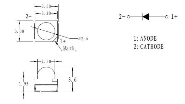 White Color Clear Ball Head SMD 3528 LED 6000-8000K 7-8LM 30deg 70mW For Outdoor Lighting 0