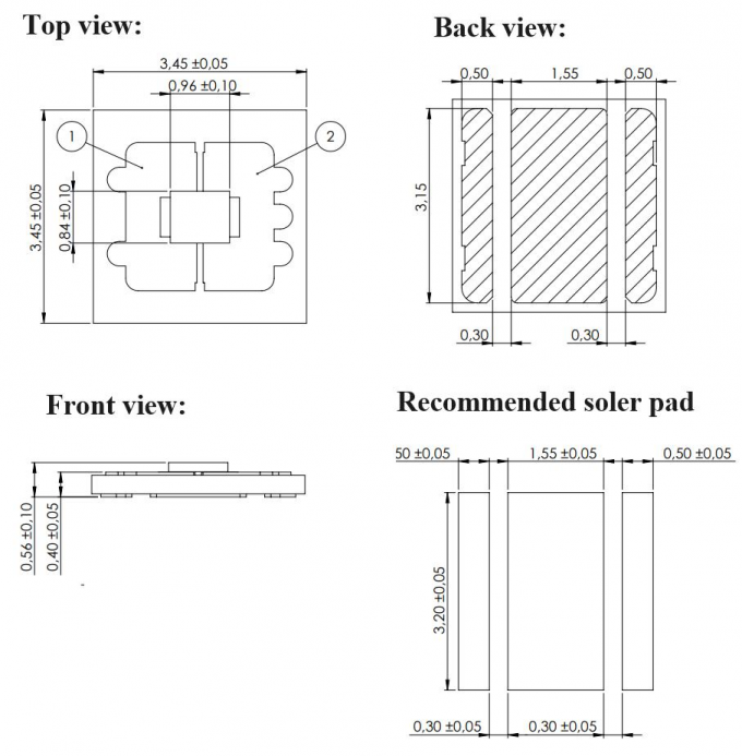 SMD 3535 IR Chip 6500nm 1W Flat Clear Lens CW Operation Incoherent Infrared IR LED Emitter 0