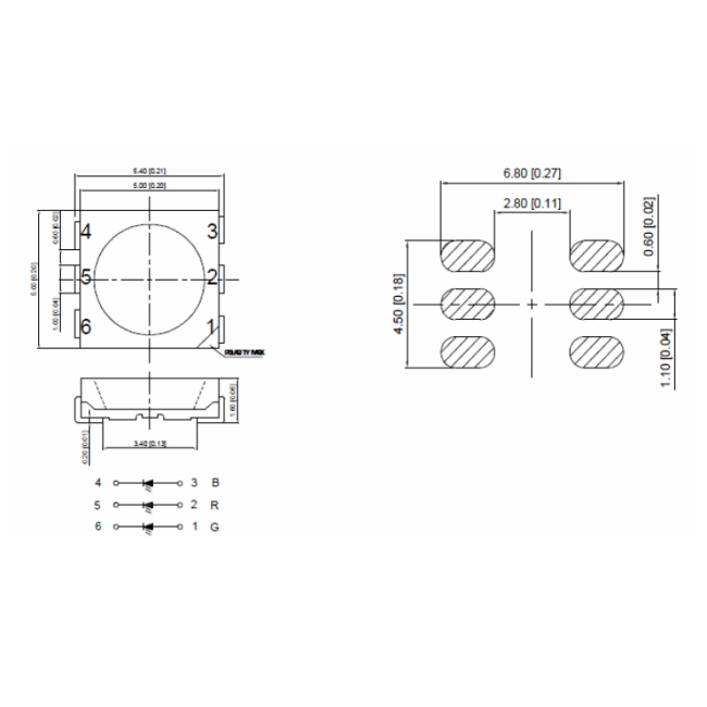 Ultra Bright Diffused 5050 RGB SMD LED Diode Full Color GRB Pin Setup 120deg For Blacklight 0