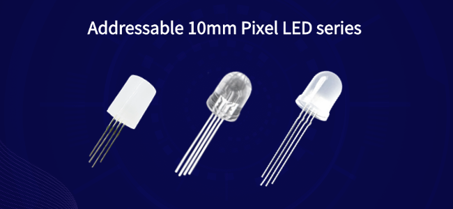 5V 10mm Addressable LED Diode R G B Full Color Diffused Lens 3-In-1 WS2812B Round Head Point Control LED Diode 1