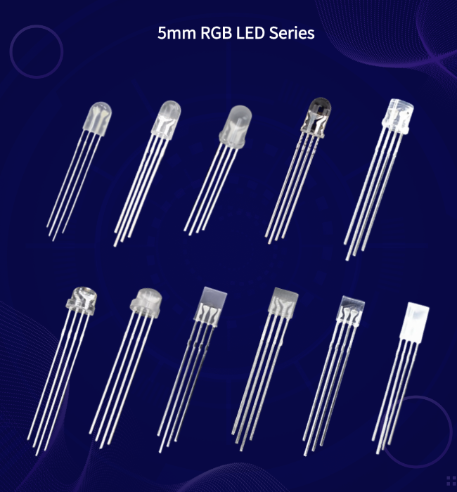 3-In-1 5V WS2812B RGB Addressable 5mm LED Diode Full Color Diffused Lens Round Head Point Control LED Diode 1