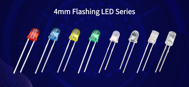 LED Flashing 4mm 0.5Hz 1/2 Duty Cycle Green Color 515-525nm 4000mcd 80deg Concave Shape Flangeless Head Blinking LED 1