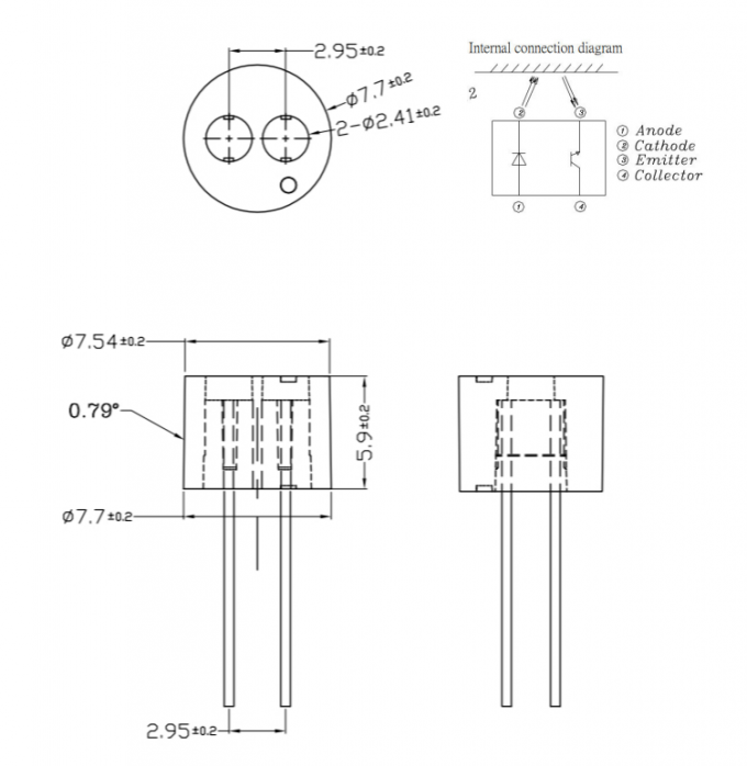 Miniature Reflective Infrared Optical Sensor Pb Free Black Silicon Lens 940nm IR Dip Diode For Non-Contact Switching 0