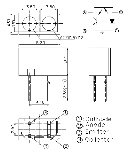 Pb Free Silicon IR Reflective Infrared Optical Sensors 940nm Infrared Dip LED Device 0