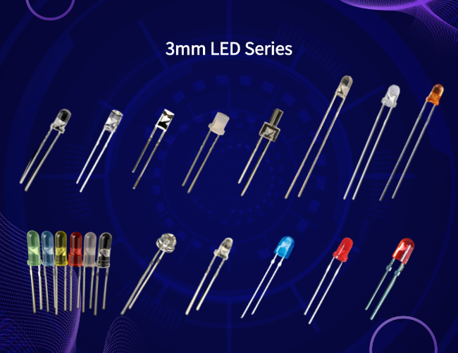 3mm LED 6000K - 7000K White Color 5000mcd - 6000mcd Clear Lens Round Head With Flange Light Diode 1