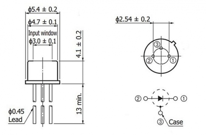 Mid Infrared 2800-4000nm-4800nm TO46 TO18 Metal Detector Infrared PD Receiver 0