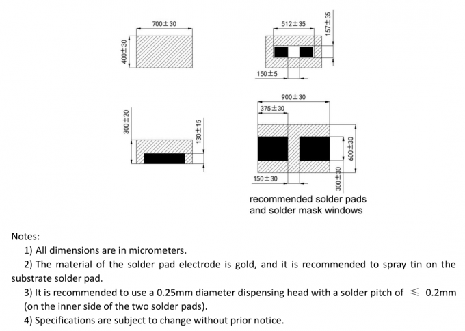0.7x0.4x0.3mm 0704 CSP Chip 1800-6500K Good Heat Dissipation LED Chip For Signal Luminaire 0