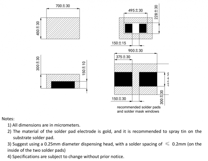 0.7x0.5x0.3mm 0705 CSP LED Wafer Level Chip LED Sealing without Packaging for Optical Indicators 0