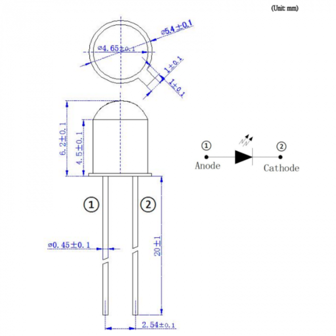 370nm TO46 UV LED Lights Metal Encapsulated Dip UVA Diode For Optical detectors 0