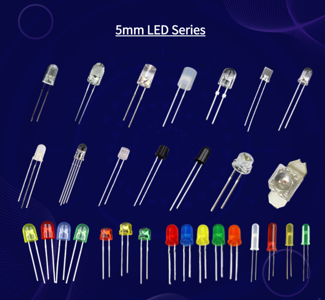 High Luminous Intensity 6mm Head Height F5 30deg Cool White Color 1W DIP 5mm LED Diode 1