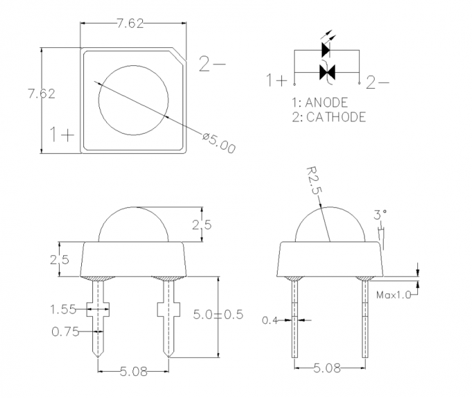 0.5W 5mm 4500K Nature White Piranha LED Integrated Zener 80 Deg F5 LED Diode For Subway Metro And Train Lighting 0