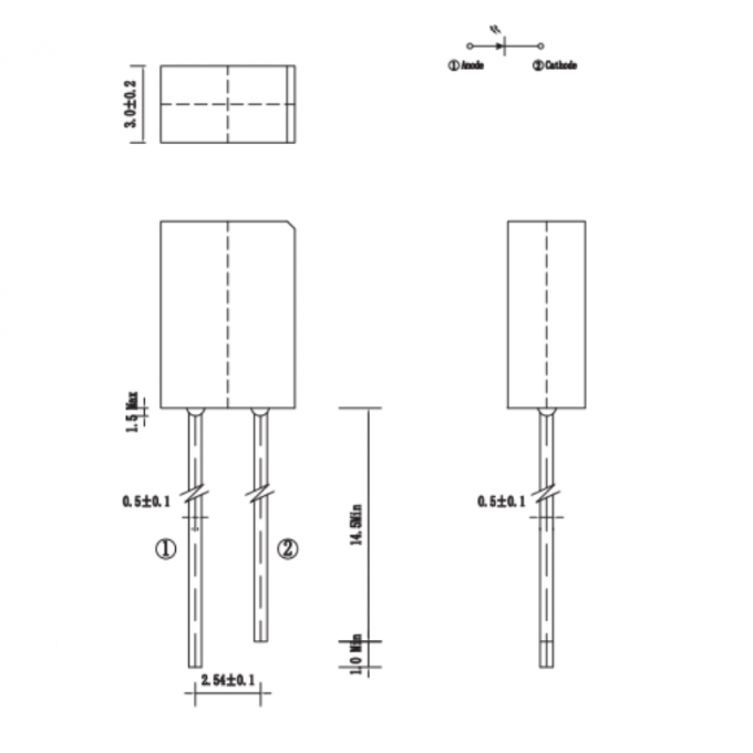 257 5.2x2.75x7.6mm Plastic Sealed Infrared Diode IR Receivers 400nm - 1100nm IR Dip LED for Motion Detection 0
