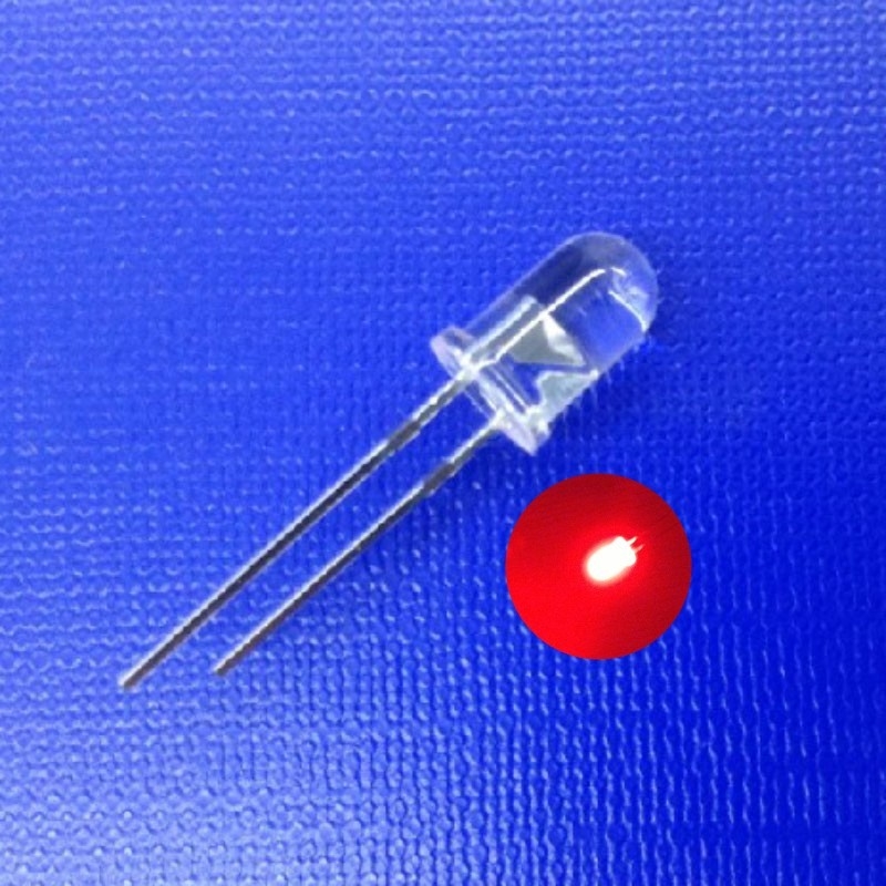 5mm LED Light Emitting Diode 620nm Red Color 12000mcd Round Head For Indicator Lighting