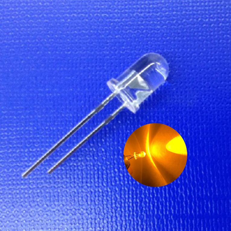 Throughhole 5mm 45deg 0.5W 590nm Yellow Color 30000mcd Super Bright For Guide Arrow Light