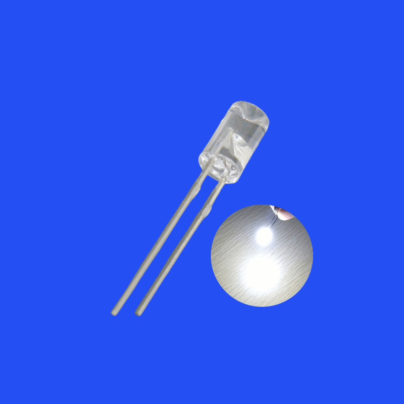 LED Flashing 4mm 0.5Hz 1/2 Duty Cycle White Color 12000K 1000mcd 80deg Concave Shape Flangeless Head Blinking LED