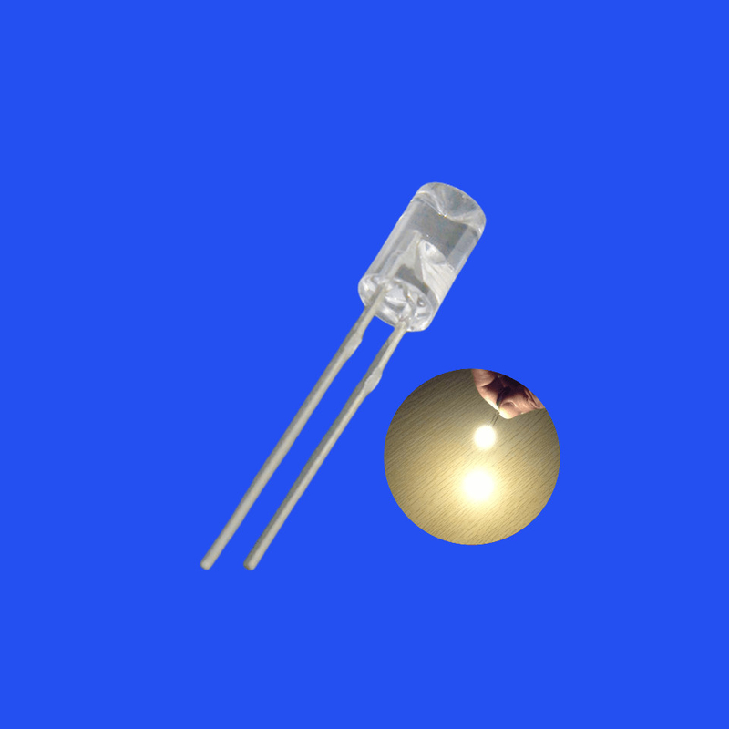 LED Flashing 4mm 0.5Hz 1/2 Duty Cycle Warm White Color 3500K 800mcd 80deg Concave Shape Flangeless Head Blinking LED