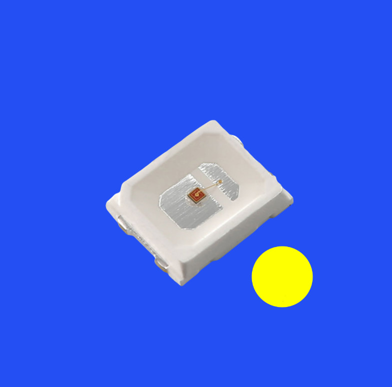 SMD2835 2.8x3.5mm Yellow Color 590-595nm 2-4LM 120deg Transparent Lens PCT Bracket Diode Light