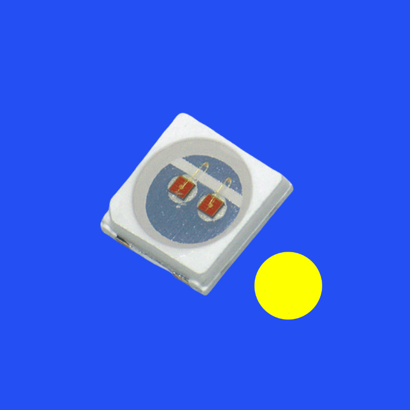 SMD3030 3.0x3.0mm Yellow Color 590-595nm 2-4LM 120deg Water Clear Lens PCT Bracket LED Chip