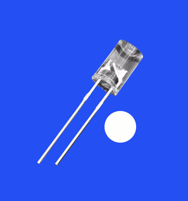 5mm 1.0Hz 1/2 Duty Cycle White Color 8000-12000K 4000mcd 90deg Capacitor Zener Integrated Flangeless Concave LED
