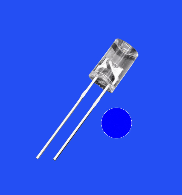5mm 1.0Hz 1/2 Duty Cycle Blue Color 460nm 1000mcd 90deg Capacitor Zener Integrated Flangeless Concave LED