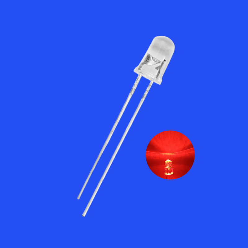 5mm 1.5Hz 12V 1/6 Duty Cycle Red Color 620nm 1200mcd Round Head Resistor Integrated  Flashing LED