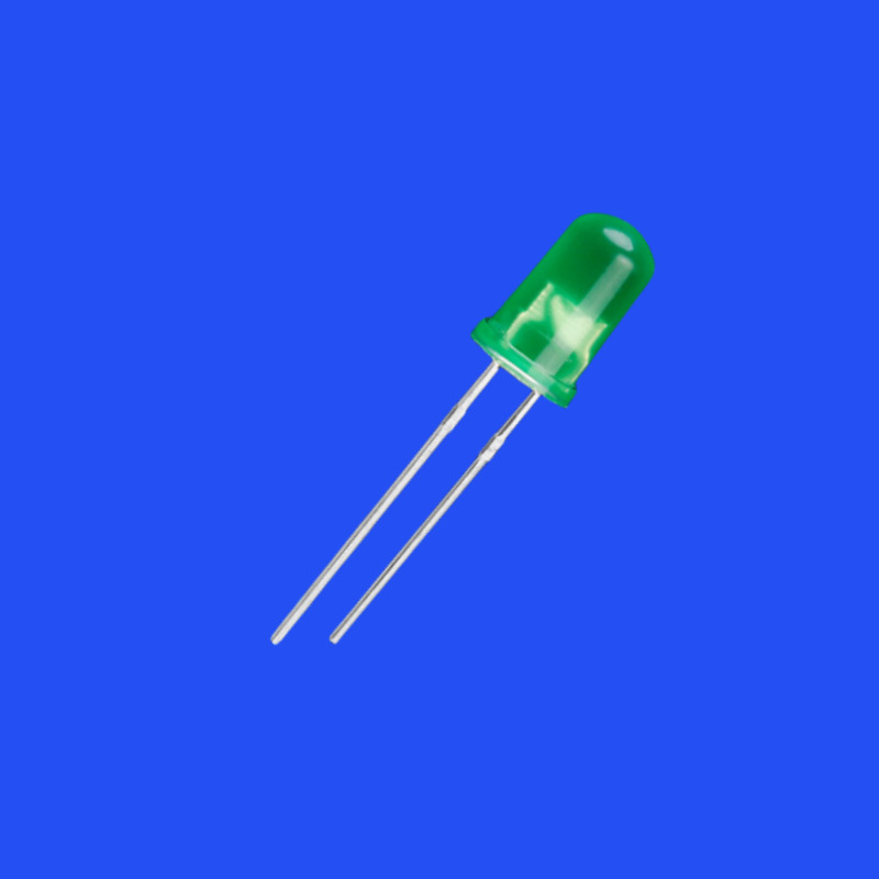5mm 2.0Hz 1/8 Duty Cycle Tinted Diffused Green Color 520nm 2000mcd 60deg Round Head With Flange Flashing LED