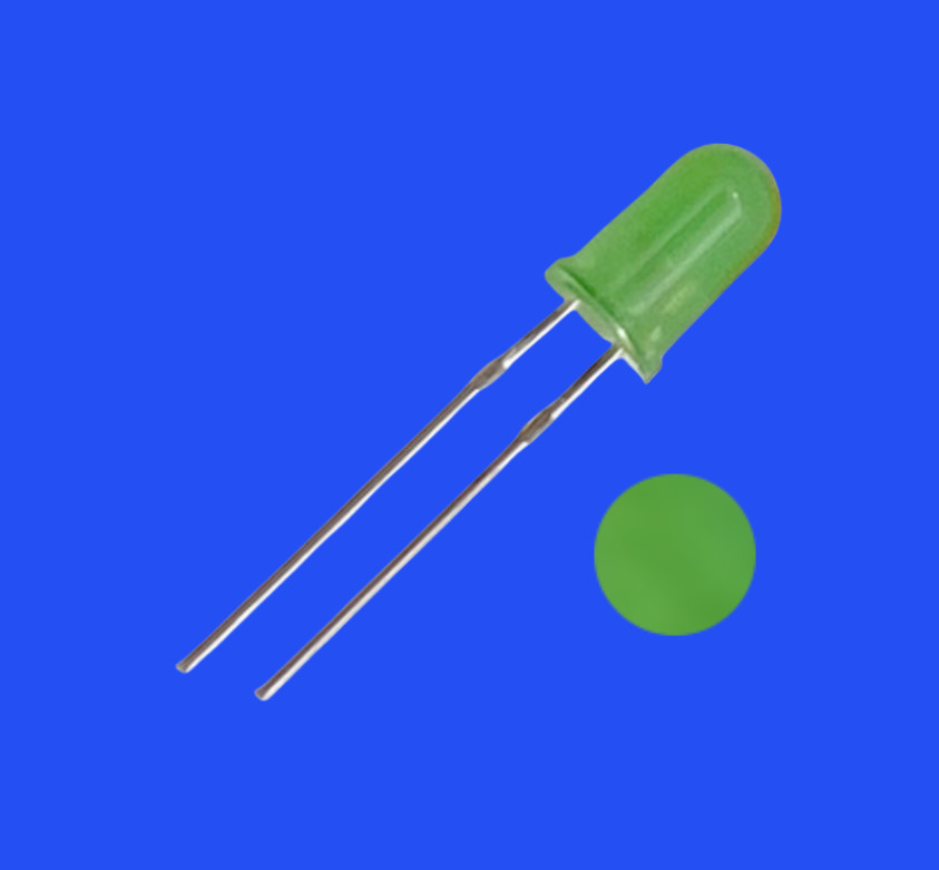 5mm 2.0Hz 12V 1/6 Duty Cycle Yellow Green Color 570nm 100mcd 60deg Capacitor Zener Integrated Round Flashing LED