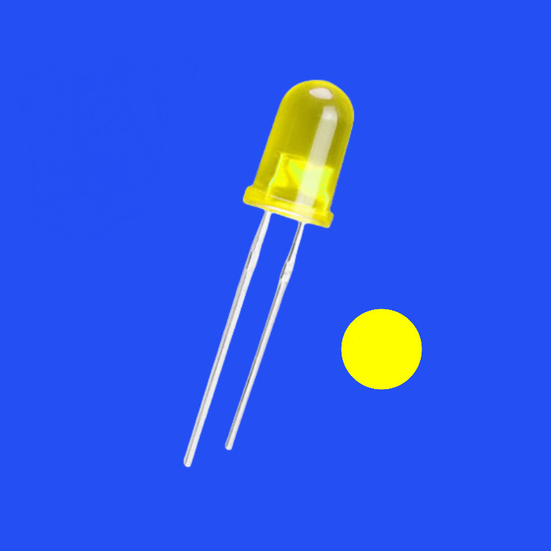 5mm 3Hz 1/6 Duty Cycle 12V Tinted Diffused Yellow Color 590nm 70-150mcd 60deg Resistor Integrated Round Head LED