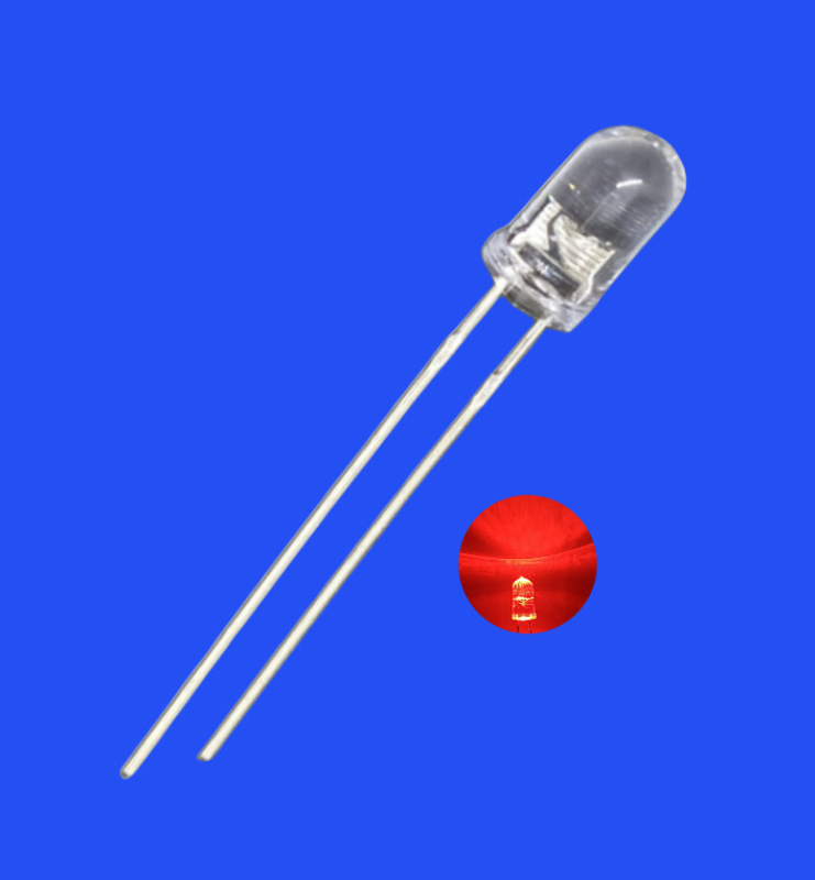 5mm 6.8Hz 1/6 Duty Cycle Red Color 630nm 2000mcd Round Clear Lens Strobe Flashing LED Diode