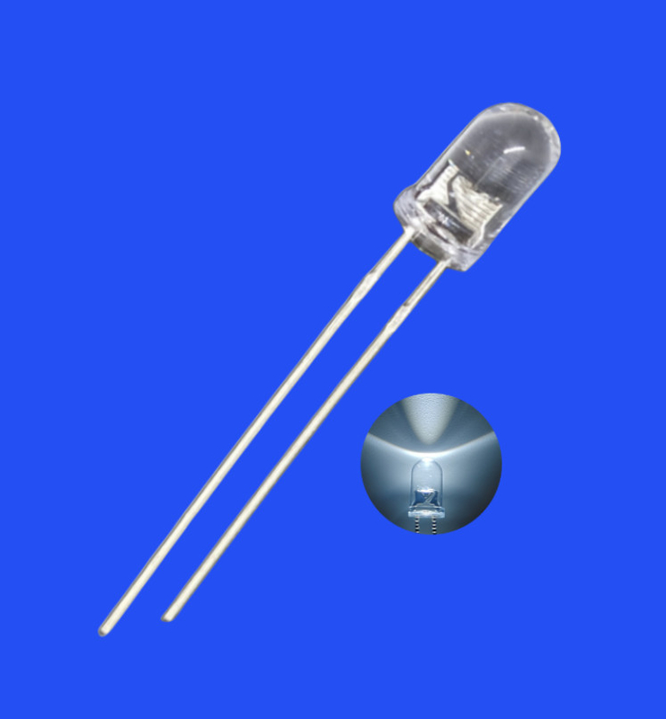 5mm 6.8Hz 1/6 Duty Cycle White Color 8000K 4000mcd Round Clear Lens Strobe Flashing LED Diode