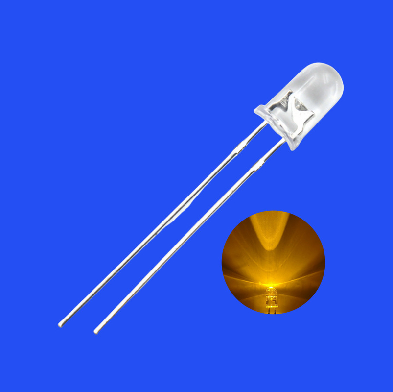 5mm Yellow Color 585-595nm 1000-2000mcd Round Clear Lens Candle Flickering Flashing LED Diode