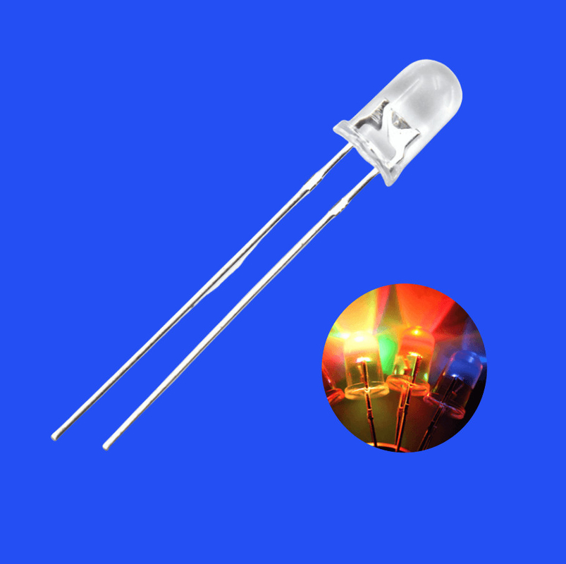 5mm RGB Full Color 3000-4000mcd Round Head Clear Lens 7 Color Slow Flashing Diode For Toys