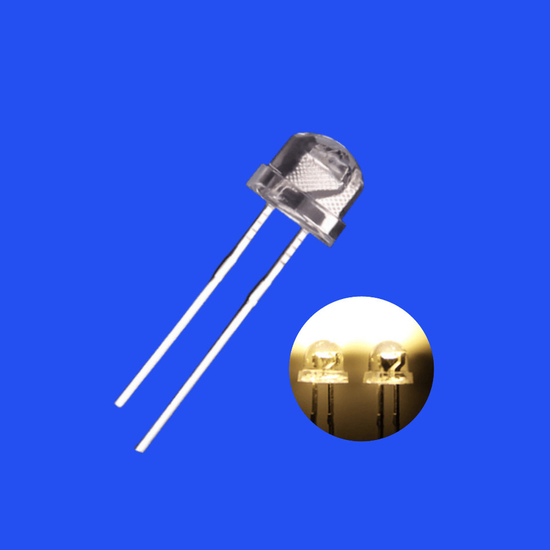 0.5W 5mm 2700-3500K Warm White Color 10-11 LM 120deg Strawhat Shape Transparent Lens Diode Light