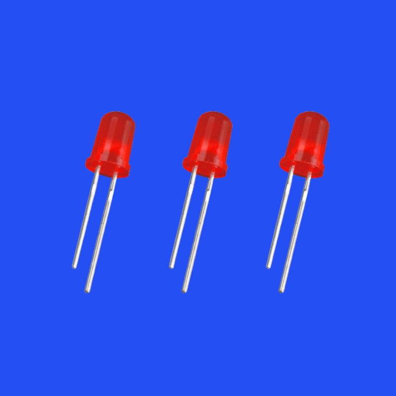 5mm Round Head Tinted Foggy Red Color 620-630nm 200-300mcd 60deg Diode Light