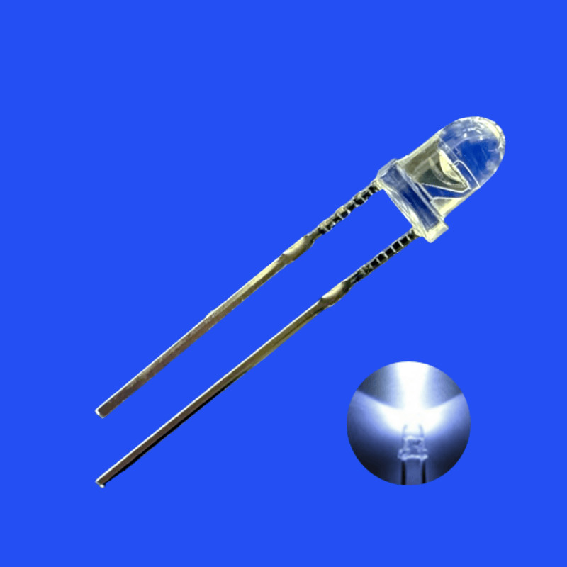 F3 High CRI Ra>90 10000mcd Narrow Beam Angle 15 Deg Nature White Color Clear Lens Bullet Head 3mm LED