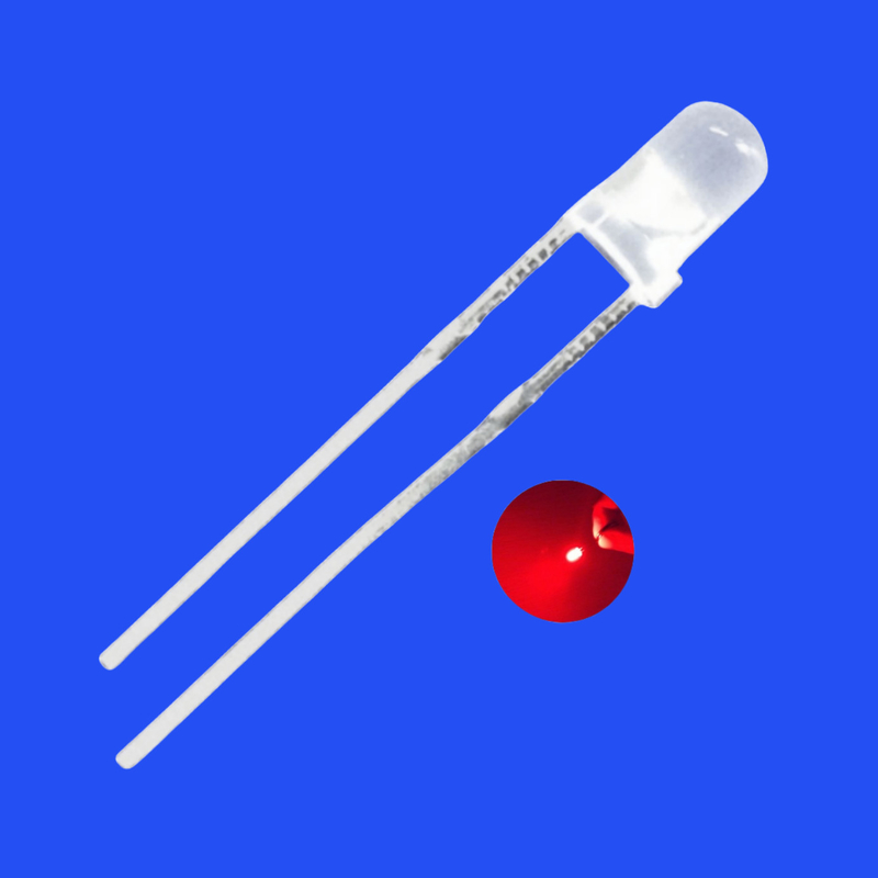 2.5Hz Diffused Foggy Lens 630nm Red Color LED Diode 30 Deg 3mm Through Hole Flash Blink LED