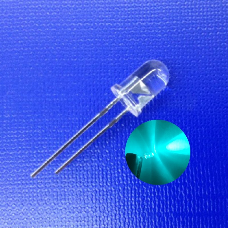 quality 500nm Bluish Green Color 12900mcd - 13800mcd High Intensity 5mm LED Diodes For Safety Traffic Lights factory