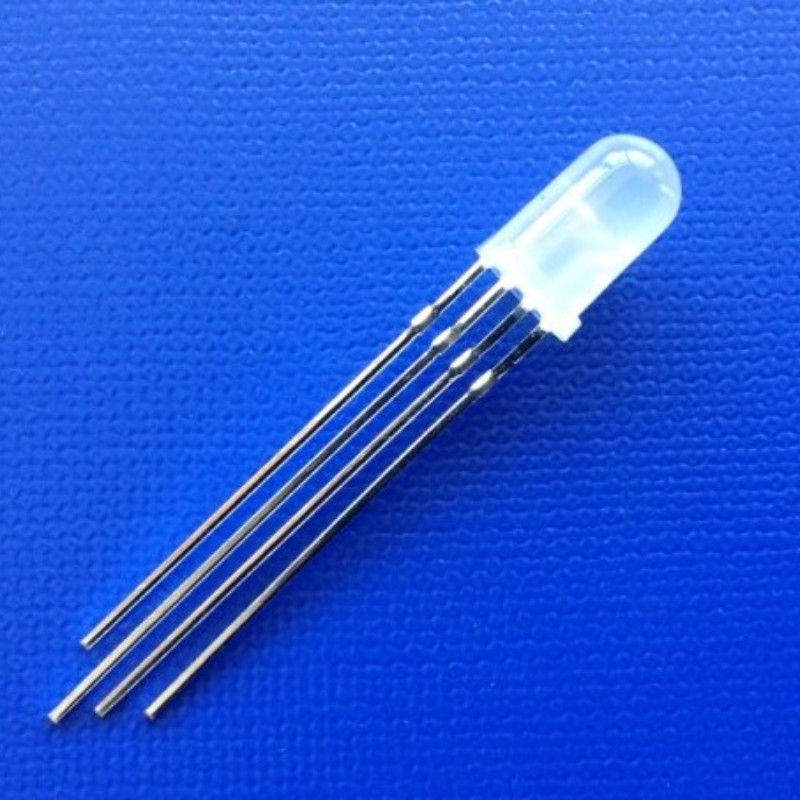 quality 3-In-1 5V WS2812B RGB Addressable 5mm LED Diode Full Color Diffused Lens Round Head Point Control LED Diode factory