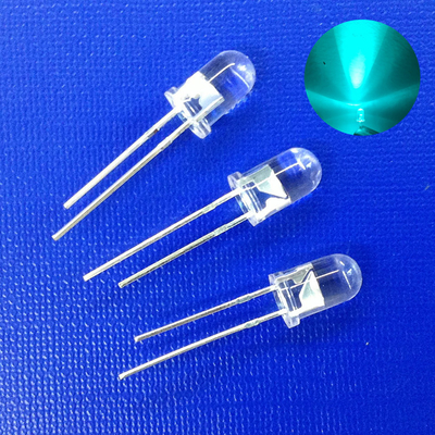 Traffic Light Series 5mm LED Anti-Rust Bluish Green Color Clear Lens Dip 500nm Gold Wire For Crosswalk Signal
