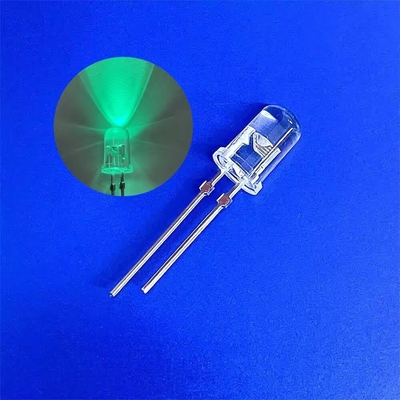  Green Color 5mm LED Diode 45deg 500nm Clear Round Head With Stopper For LED Turn Signal