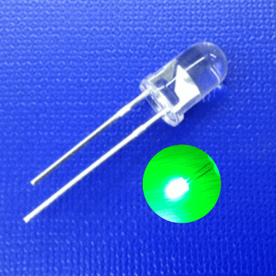Buy 5mm LED Light Emitting Diode 520nm Green Color 30000mcd Ultra Bright Round Head LED Bead online manufacture