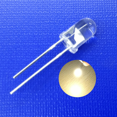 Buy LED Light Emitting Diode 5mm 2700K Warm White 25000mcd High Intensity Round Clear Lens With Flange online manufacture