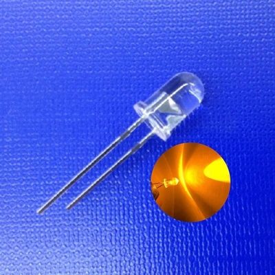 Throughhole 5mm 45deg 590nm Yellow Color LED 11000mcd Round Head With Flange For LED Barricade Light