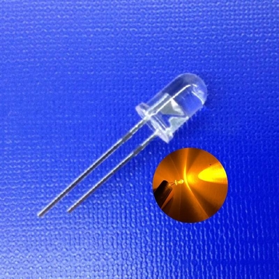  5mm 45deg 590nm Amber Color LED 13000mcd High Intensity For Battery Powered LED Warning Lights