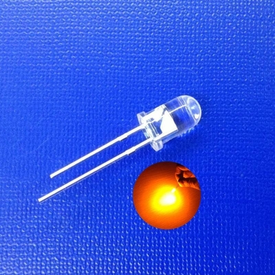 Good price 5mm LED Diode 600-610nm Orange Color 120deg Beam Angle 3-5LM Round Clear Lens online
