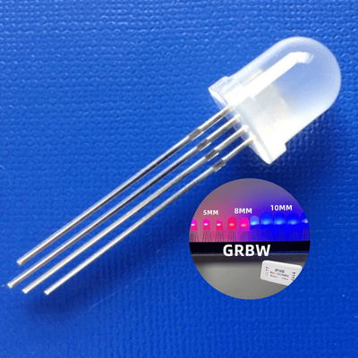  8mm GRBW 4-In-1 SK6812 Integrated Driver Addressable Pixel Round Diffused Head LED Diode