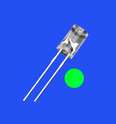 Good price 5mm 1.0Hz 1/2 Duty Cycle Green Color 520nm 5000mcd 90deg Capacitor Zener Integrated Flangeless Concave LED online