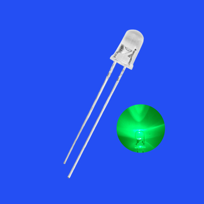 5mm 1.5Hz 12V 1/6 Duty Cycle Green Color 515-525nm 5000-7000mcd Round Head Resistor Integrated  Flashing LED