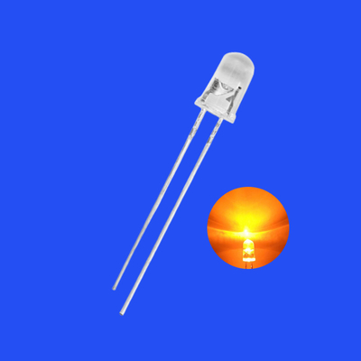 Good price 5mm 1.5Hz 12V 1/6 Duty Cycle Orange Color 600-615nm 600-1200mcd Round Head Resistor Integrated Flashing LED online