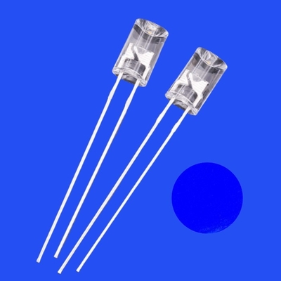 Good price 5mm 1.5Hz 1/12 Duty Cycle 12V Blue Color 465nm 500-1000mcd 90deg Resistor Integrated Flangeless Concave Flashing LED online